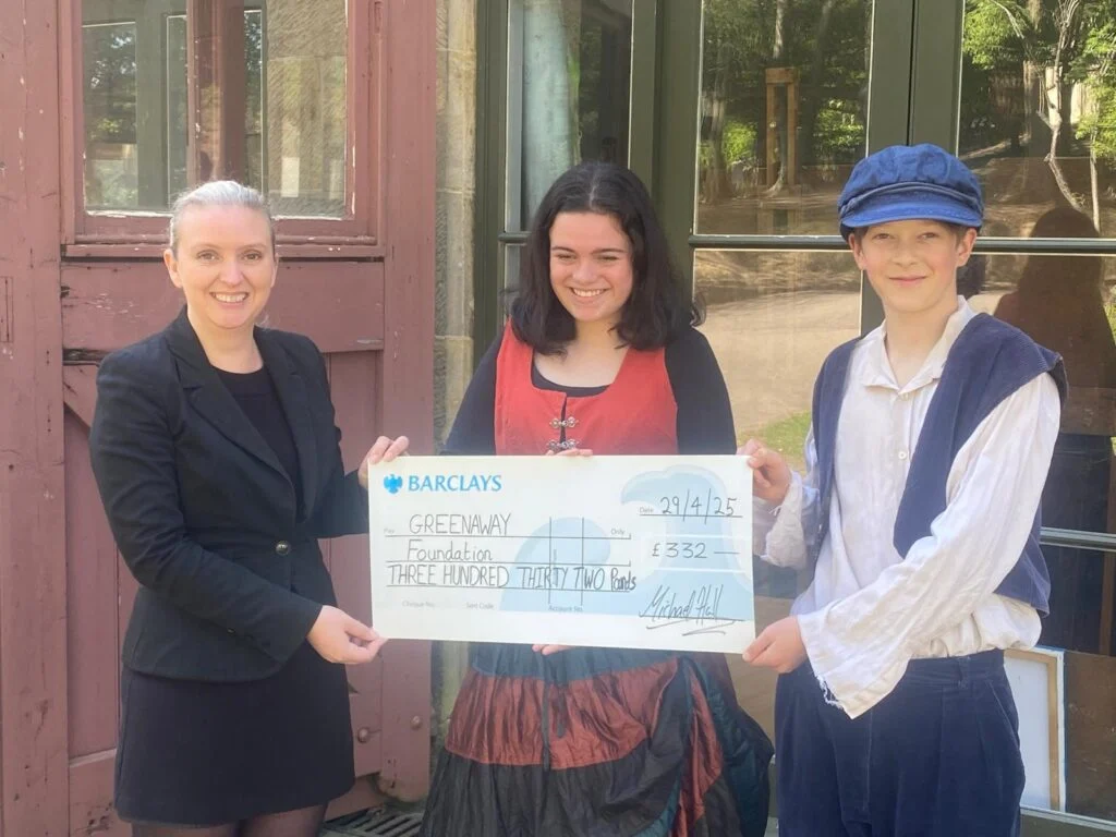 Michael Hall Students present cheque